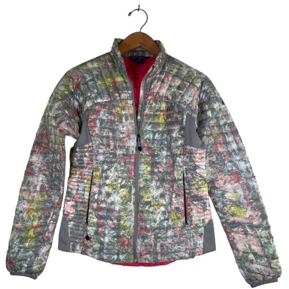 Eddie Bauer Womens Size XS Zip Jacket Storm 800 Quilted Goose Down Bright‎ Camo